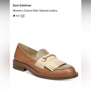 Sam Edelman Two-Tone Brown and Cream Kiltie Loafers